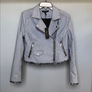 Romeo and Juliet Couture Houndstooth Moto Jacket